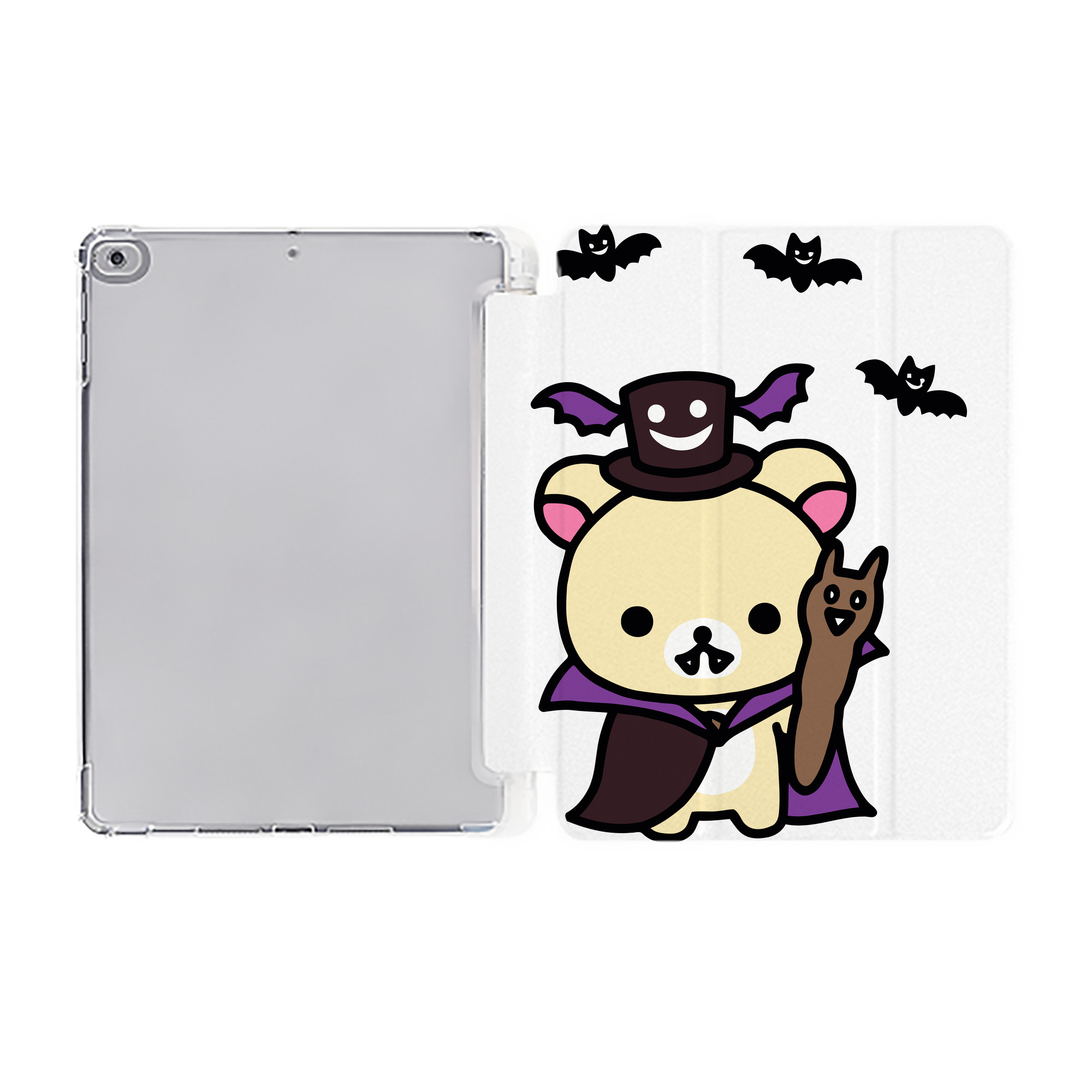 （画像用） リラックマ リラックマ キイロイトリ Rilakkuma Korilakkuma Kiiroitori IPad ケース ペン収納付き 三つ折りスタンド PUレザー×シリコン 対応機種9.5/10.5/10.9インチ
